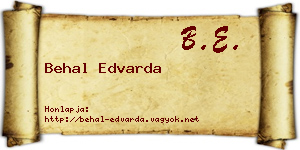 Behal Edvarda névjegykártya