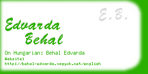 edvarda behal business card